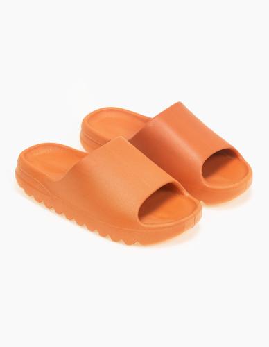 Γυναικεία slides με χοντρή φάσα - Πορτοκαλί